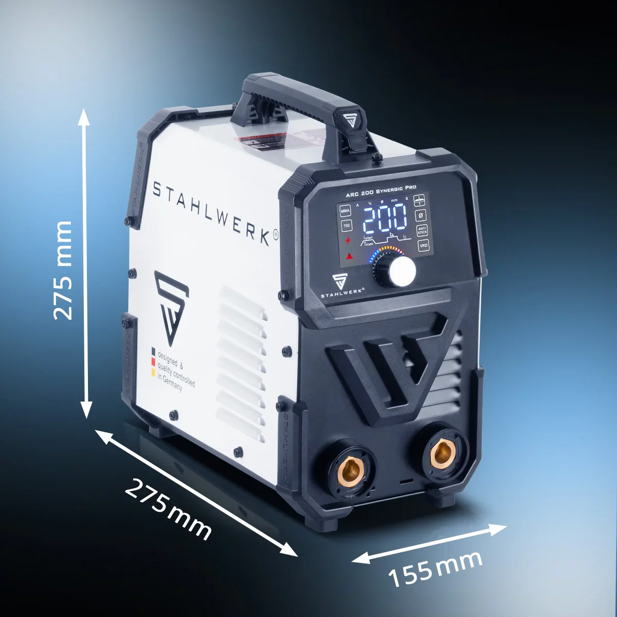 STAHLWERK ARC 200 Synergic Pro Vollausstattung Elektroden-Schweißgerät, vollsynergischer MMA | E-Hand | Lift-TIG Inverter mit 200 Ampere und IGBT Technologie - Image 11