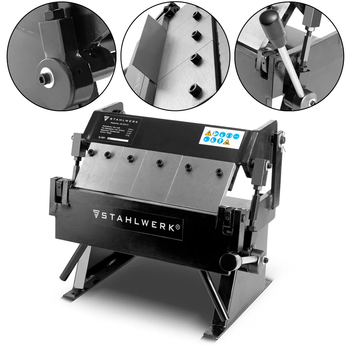 STAHLWERK AB-305 ST Abkantbank und Schwenkbiegemaschine bis 1 mm Blechdicke zum Biegen, Abkanten oder Herstellen von Metallprofilen und Bauteilen aus Blech