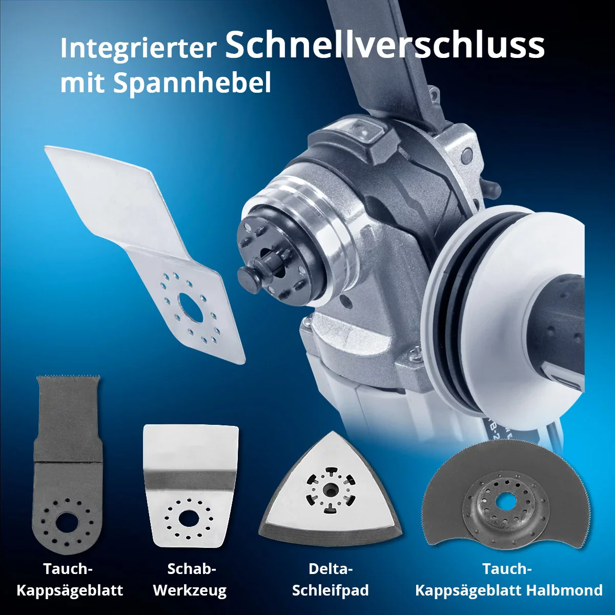 STAHLWERK Oszillierendes Akku Multifunktionswerkzeug OMTB-20 ST mit 900 Watt, 10.500-20.000 U/min und 20 V Akku-System, Deltaschleifer / Oszillationswerkzeug / Multicutter mit Brushless Technologie - Image 6