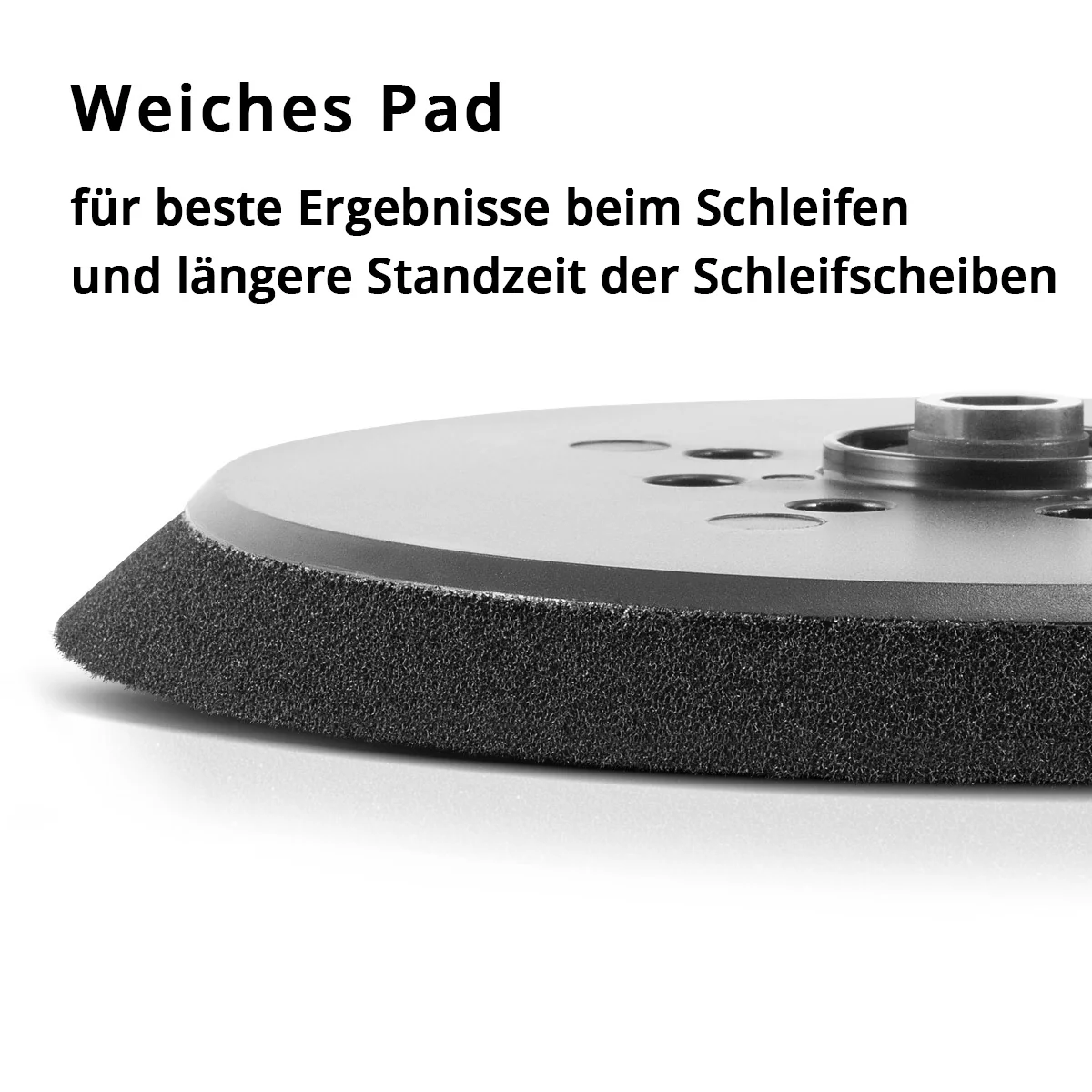 STAHLWERK Universal-Hochleistungs-Schleifteller / Schleifscheibe 225 mm, gelochte Ausführung mit Klett-System und M6 Aufnahme für Trockenbauschleifer - Image 2