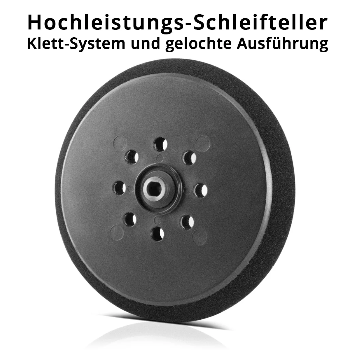 STAHLWERK Universal-Hochleistungs-Schleifteller / Schleifscheibe 225 mm, gelochte Ausführung mit Klett-System und M6 Aufnahme für Trockenbauschleifer - Image 3