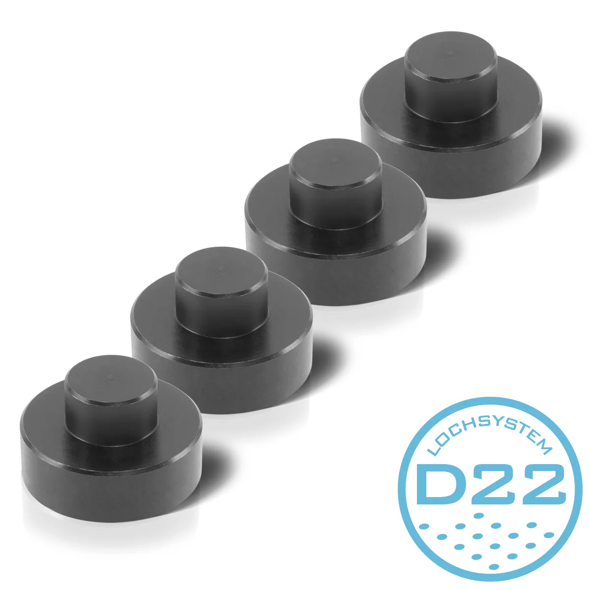 STAHLWERK Abstandhalter und Spannbolzen 44 x 15 mm stapelbar für Schweißtische mit D 22 Lochsystem - Praktisches 4er Set