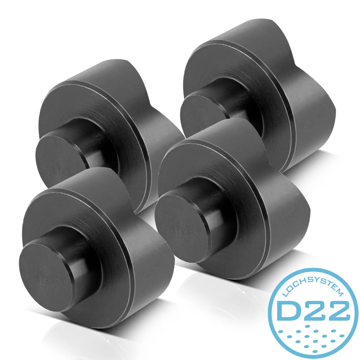 STAHLWERK Zentrierbolzen mit Zentrierprisma 44 x 10-20 mm für Schweißtische mit D 22 Lochsystem - Praktisches 4er Set
