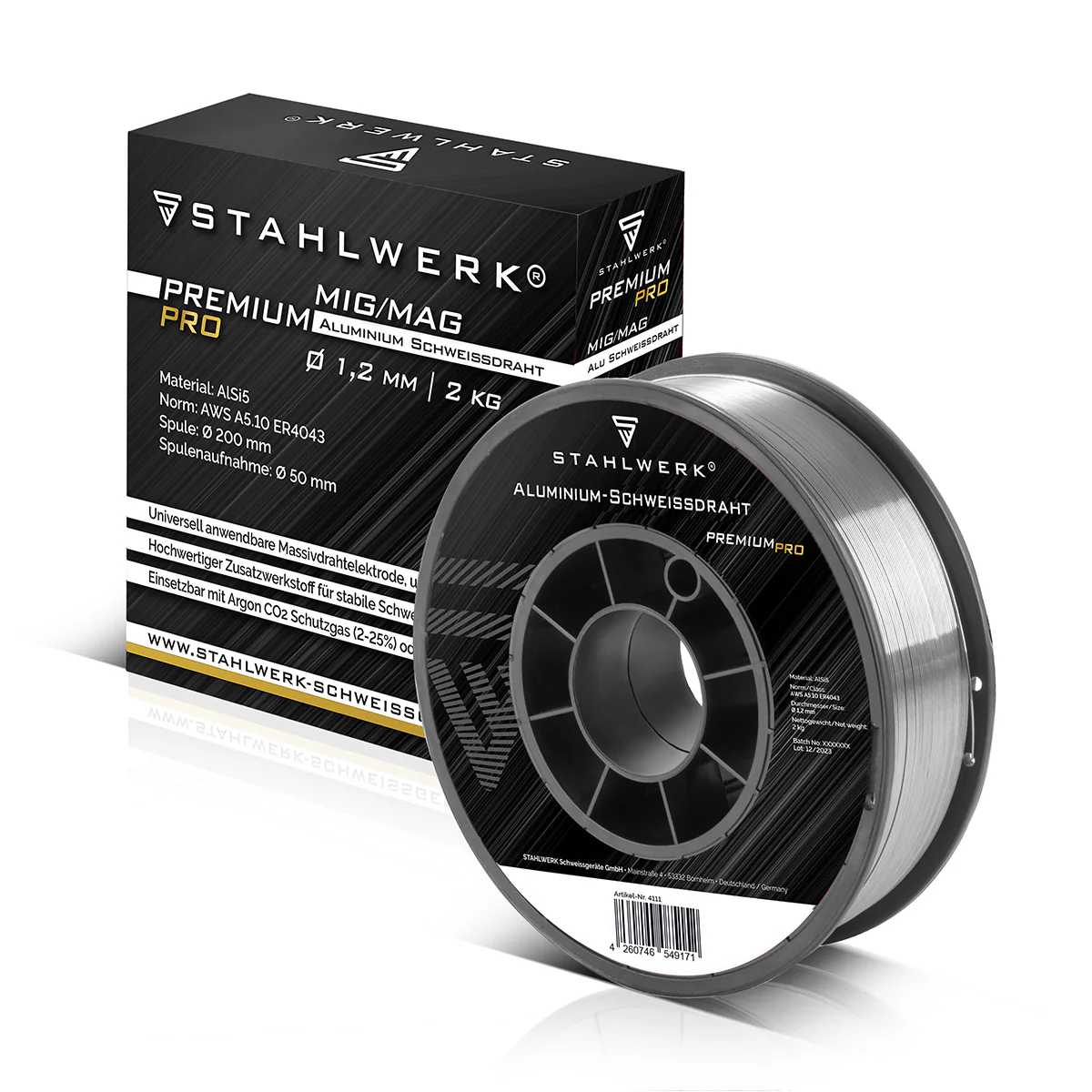STAHLWERK MIG MAG Premium Aluminium Schweißdraht / Drahtrolle ER4043 Si5 1,2 mm S200/D200 2 kg für Aluminium-Schweißarbeiten mit Schutzgas - Image 3