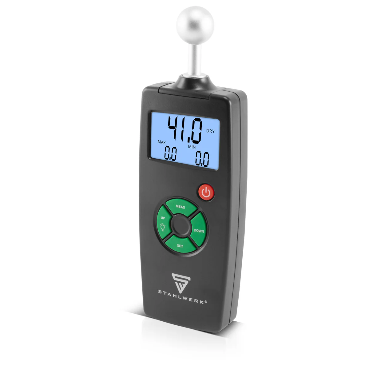 STAHLWERK FM-100 ST Profi Feuchtigkeitsmessgerät mit 40 mm Messtiefe und Kugelkopf, präziser Feuchtigkeitsmesser / Feuchtemesser für Wände, Holz, Putz, Gips und Zement - Image 6
