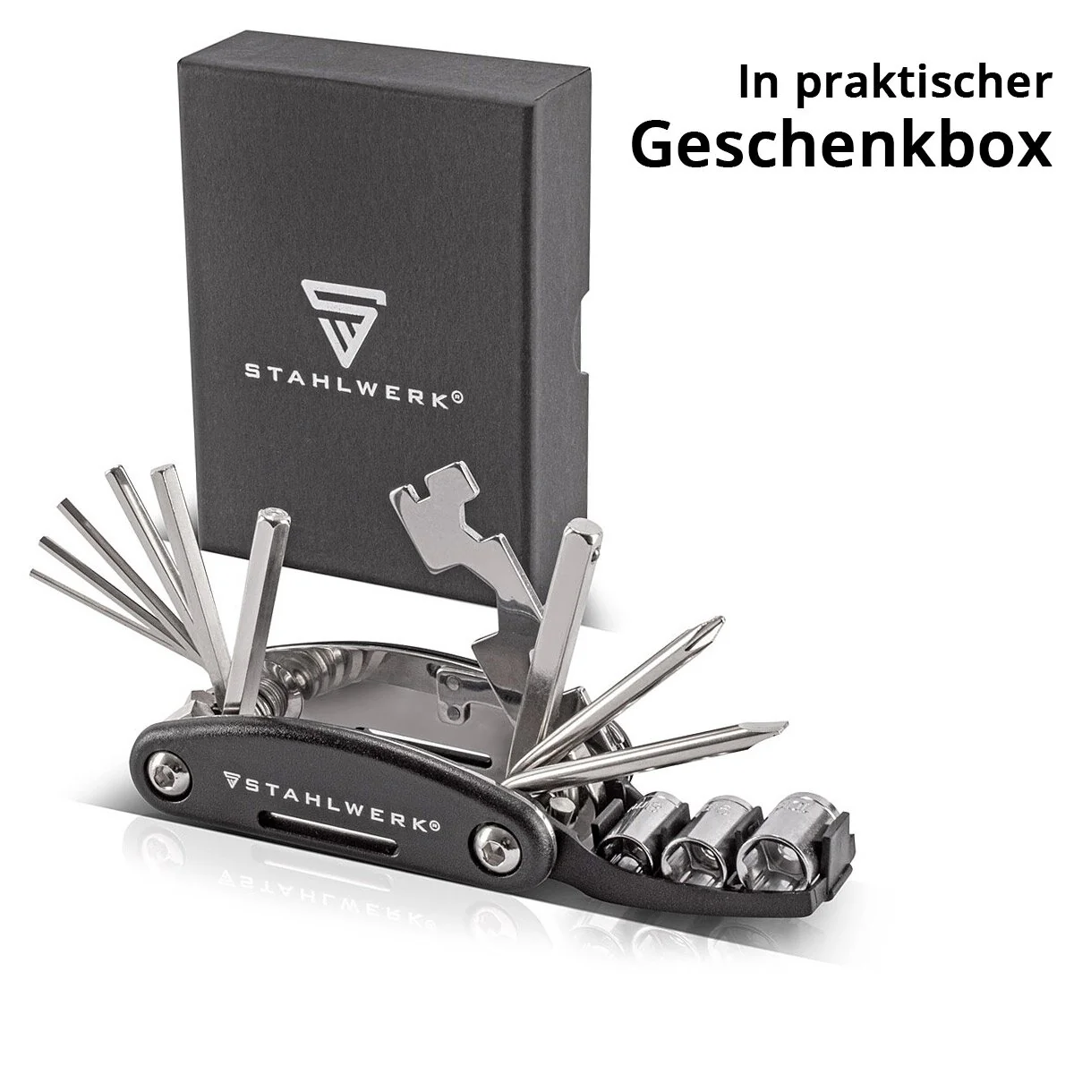 STAHLWERK Multitool / Multifunktionswerkzeug / 16 in 1 Fahrrad Reparaturwerkzeug / Radwerkzeug für unterwegs - Image 12