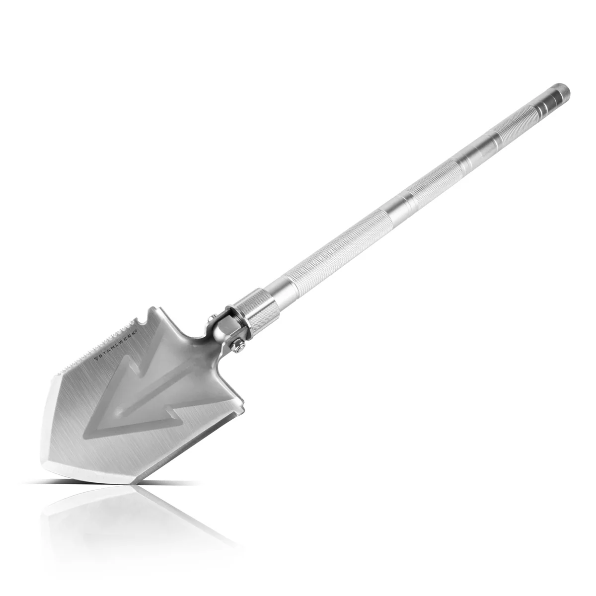 STAHLWERK Multitool / Multifunktionswerkzeug / Outdoor Survival Kit mit Klappspaten, Multifunktions-Messer, Säge, Notfallhammer und Signalpfeife mit Feuerstahl - Image 14