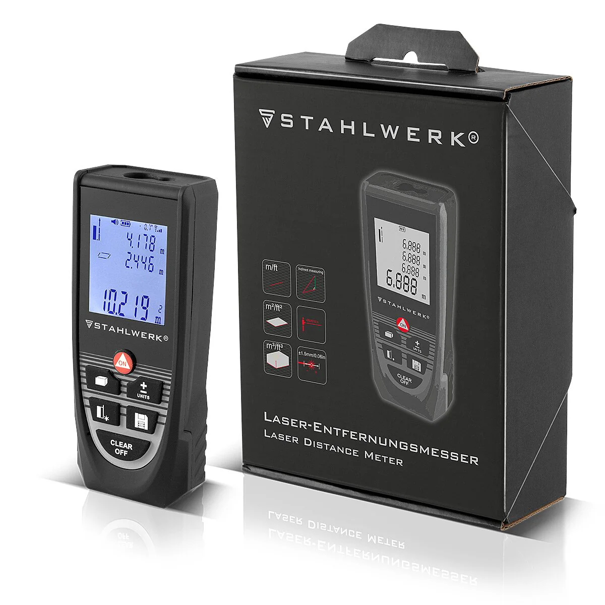 STAHLWERK Laser Entfernungsmesser LE-40 ST bis 40 m Distanzmesser mit beleuchtetem LCD Digital Display, Distanz- und Entfernungsmessgerät zum präzisen Messen von Entfernungen und Rauminhalten auf Baustellen oder in Innenräumen - Image 7