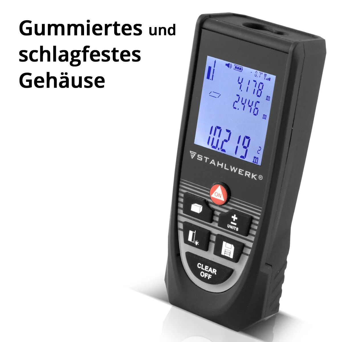 STAHLWERK Laser Entfernungsmesser LE-100 ST bis 100 m Distanzmesser mit beleuchtetem LCD Digital Display, Distanz- und Entfernungsmessgerät zum präzisen Messen von Entfernungen und Rauminhalten auf Baustellen oder in Innenräumen - Image 6