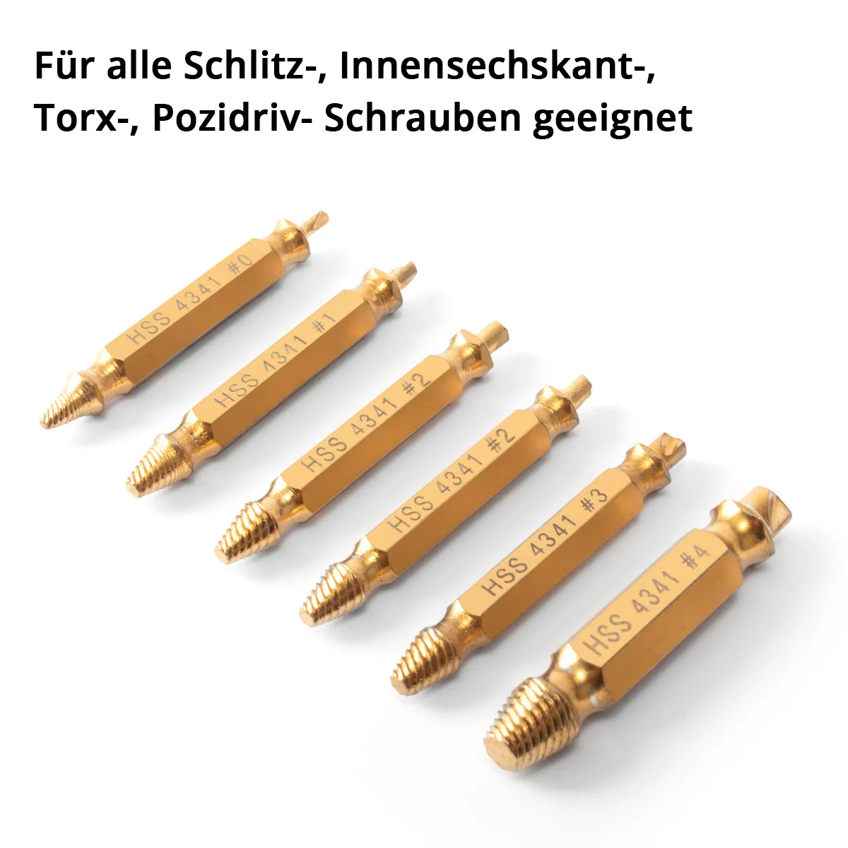 STAHLWERK Linksausdreher / Schraubenentferner / beschädigte Schrauben Ausdreher 6er Set / gehärteter HSS Stahl - Image 2