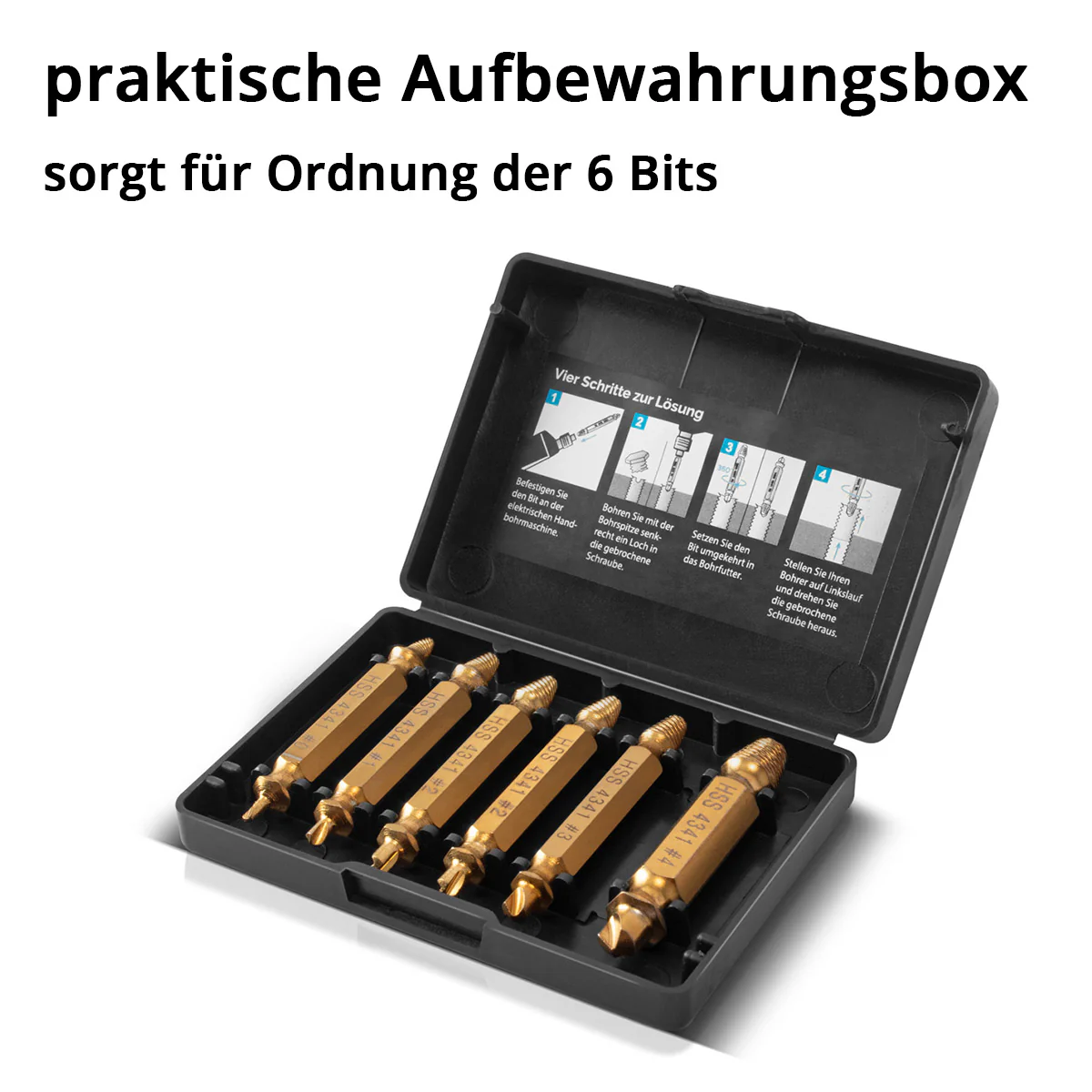 STAHLWERK Linksausdreher / Schraubenentferner / beschädigte Schrauben Ausdreher 6er Set / gehärteter HSS Stahl - Image 5
