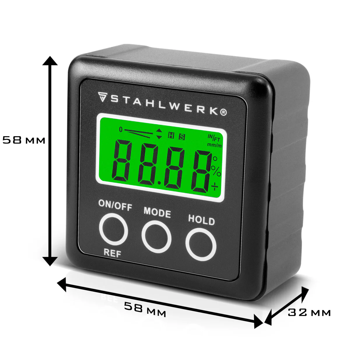STAHLWERK Digitaler Winkelmesser LB-360 ST Neigungsmesser, Level Box, Inclinometer mit Magnetfuß und beleuchtetem LCD-Display zur präzisen Vermessung von Winkeln und Neigungen - Image 5