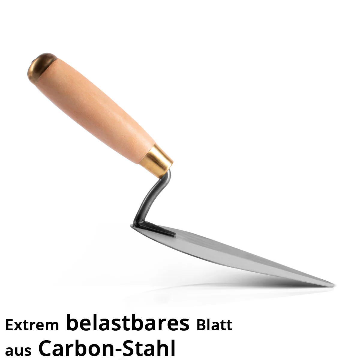 STAHLWERK Spitzkelle 150 mm, hochwertige Carbon-Stahl Maurerkelle / Putzkelle / Dreieckskelle mit ergonomischem Griff aus Naturholz - Image 4