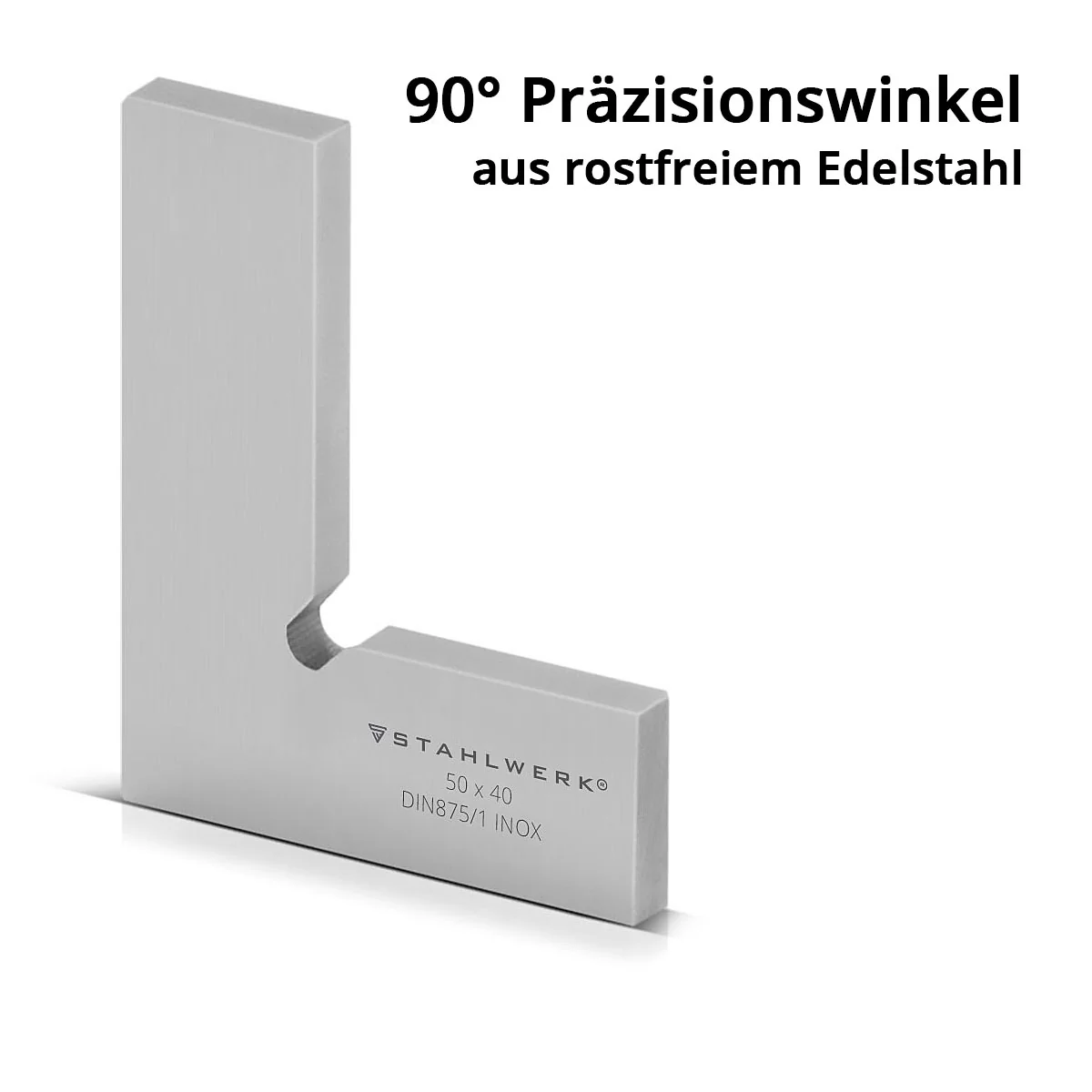 STAHLWERK Flachwinkel 90° 50 x 40 mm DIN 875/1 Kontrollwinkel / Schlosserwinkel / Anschlagwinkel / Präzisionswinkel aus rostfreiem Edelstahl - Image 4