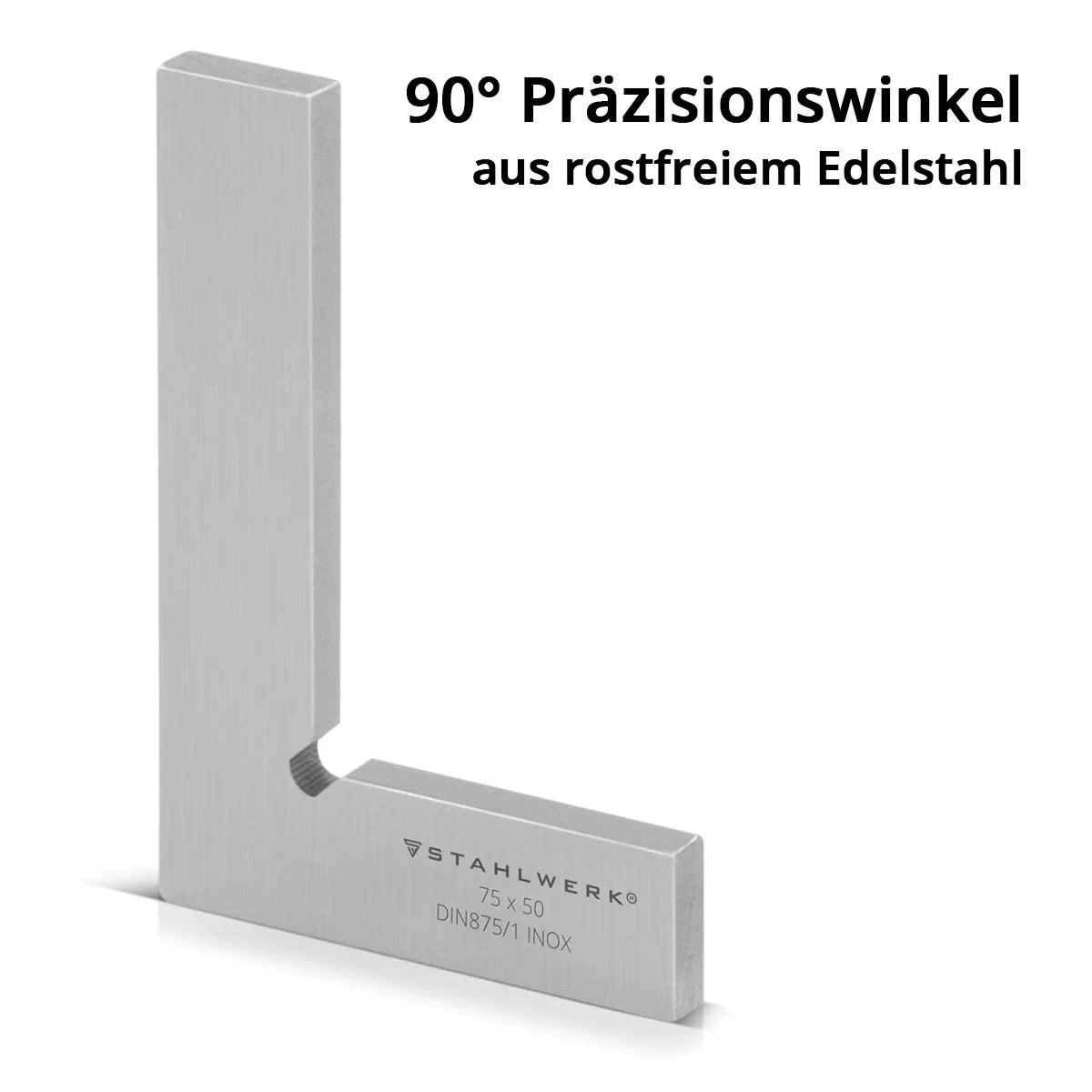 STAHLWERK Flachwinkel 90° 75 x 50 mm DIN 875/1 Kontrollwinkel / Schlosserwinkel / Anschlagwinkel aus rostfreiem Edelstahl - Image 4