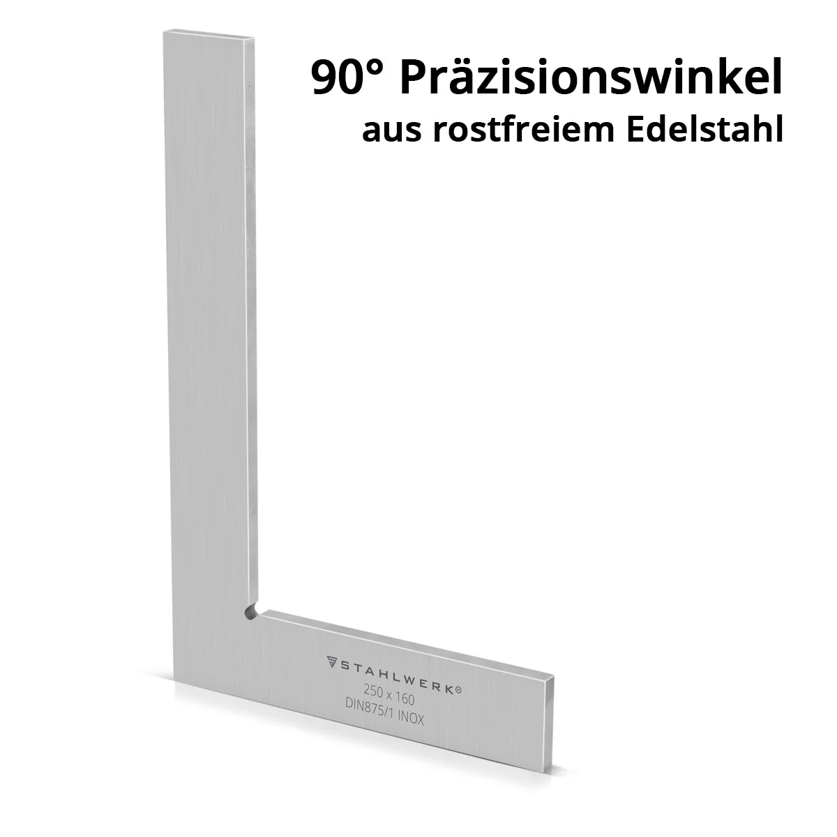 STAHLWERK Flachwinkel 90° 250 x 160 mm DIN 875/1 Kontrollwinkel / Schlosserwinkel / Anschlagwinkel / Präzisionswinkel aus rostfreiem Edelstahl - Image 4