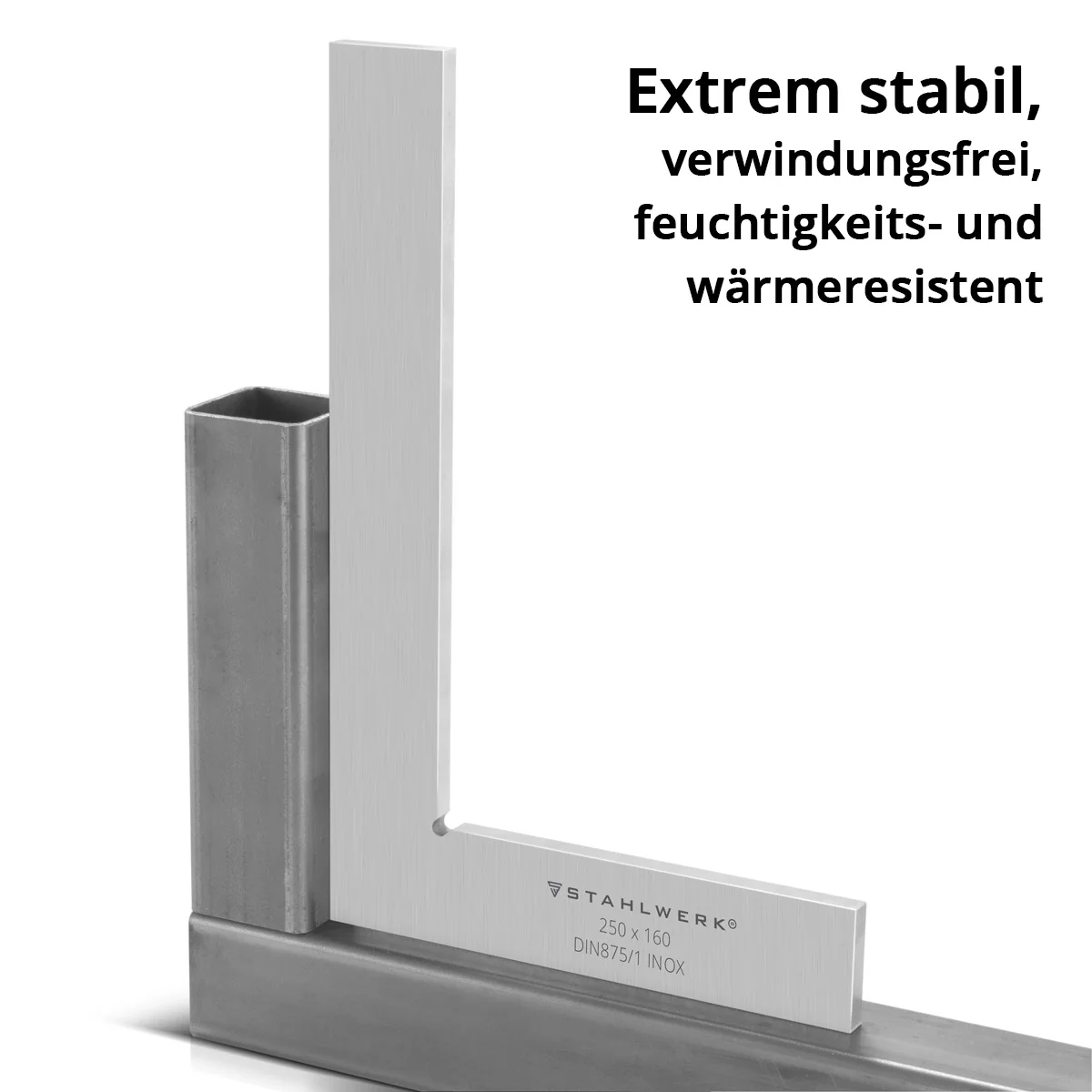 STAHLWERK Flachwinkel 90° 250 x 160 mm DIN 875/1 Kontrollwinkel / Schlosserwinkel / Anschlagwinkel / Präzisionswinkel aus rostfreiem Edelstahl - Image 5
