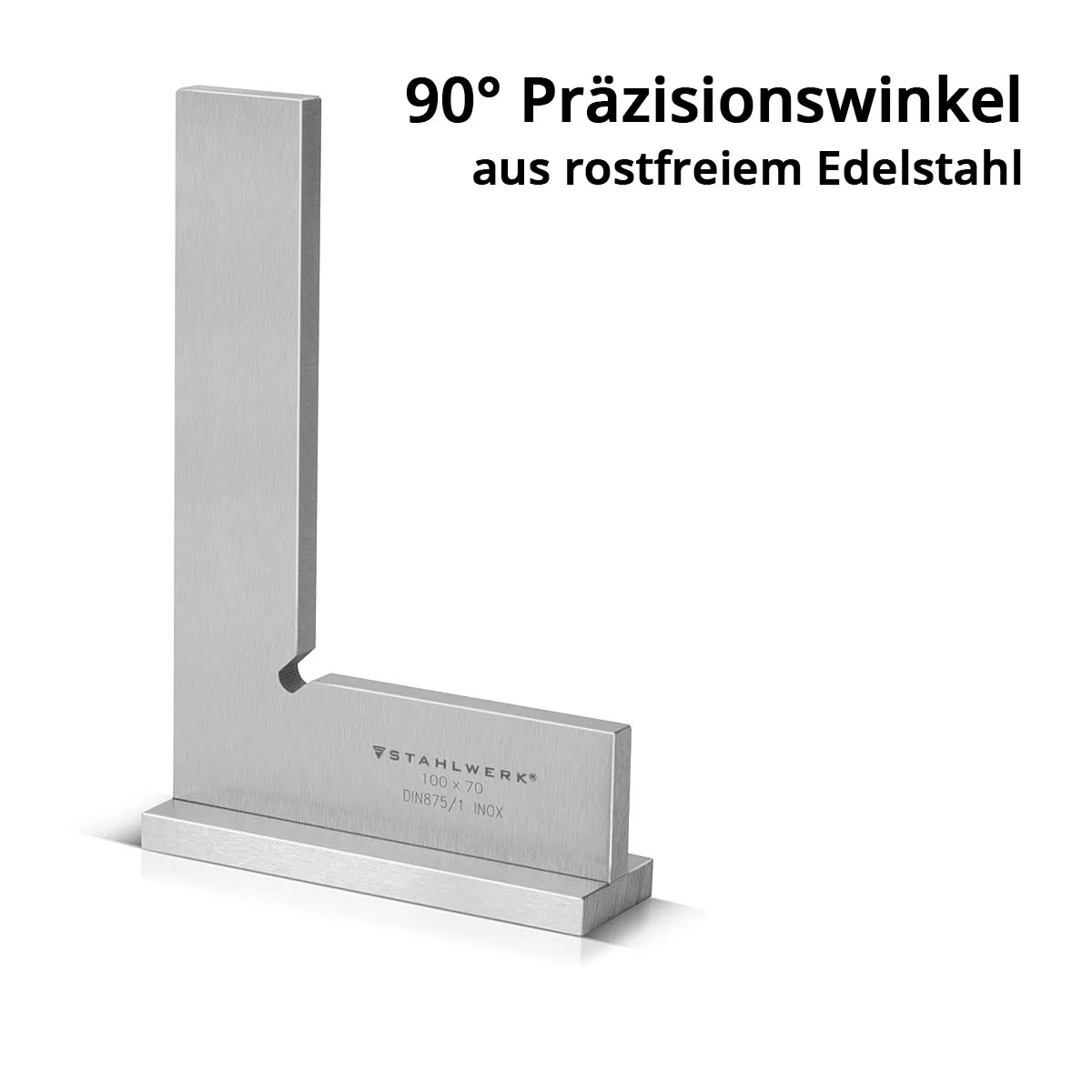 STAHLWERK Anschlagwinkel 90° 100 x 70 mm DIN 875/1 Schlosserwinkel / Winkelanschlag / Präzisionswinkel aus rostfreiem Edelstahl - Image 3