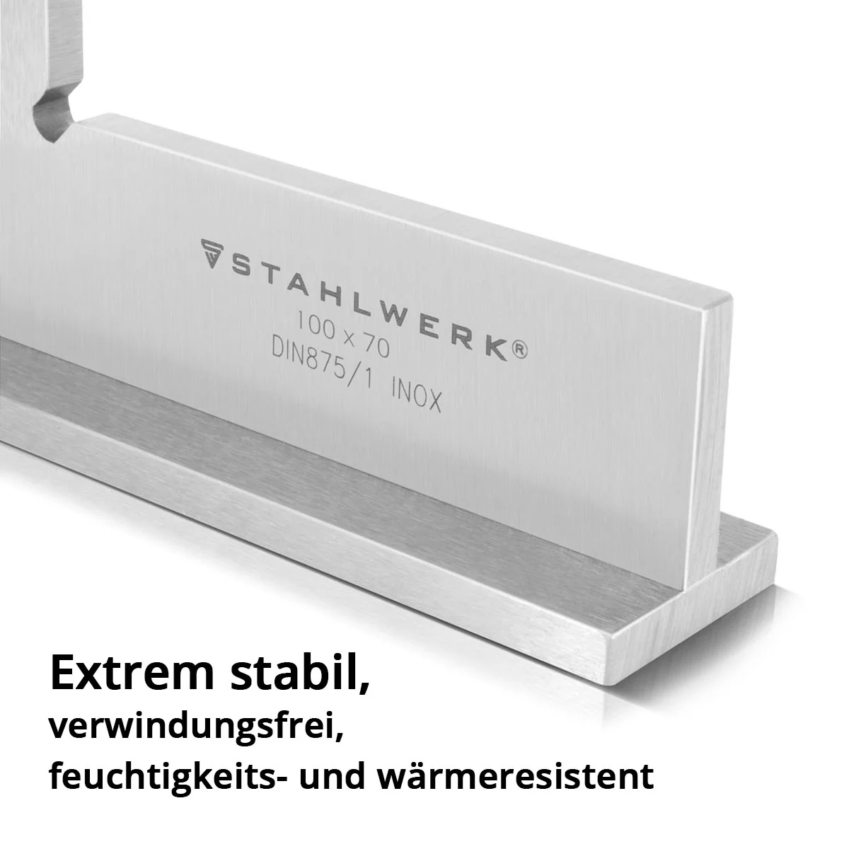 STAHLWERK Anschlagwinkel 90° 100 x 70 mm DIN 875/1 Schlosserwinkel / Winkelanschlag / Präzisionswinkel aus rostfreiem Edelstahl - Image 5