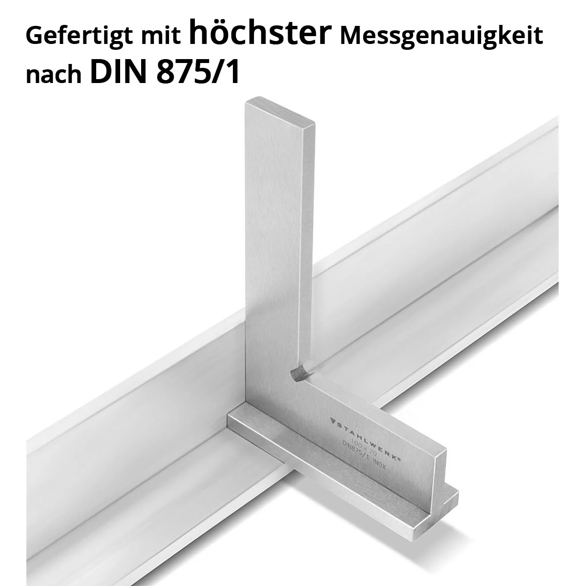 STAHLWERK Anschlagwinkel 90° 100 x 70 mm DIN 875/1 Schlosserwinkel / Winkelanschlag / Präzisionswinkel aus rostfreiem Edelstahl - Image 6
