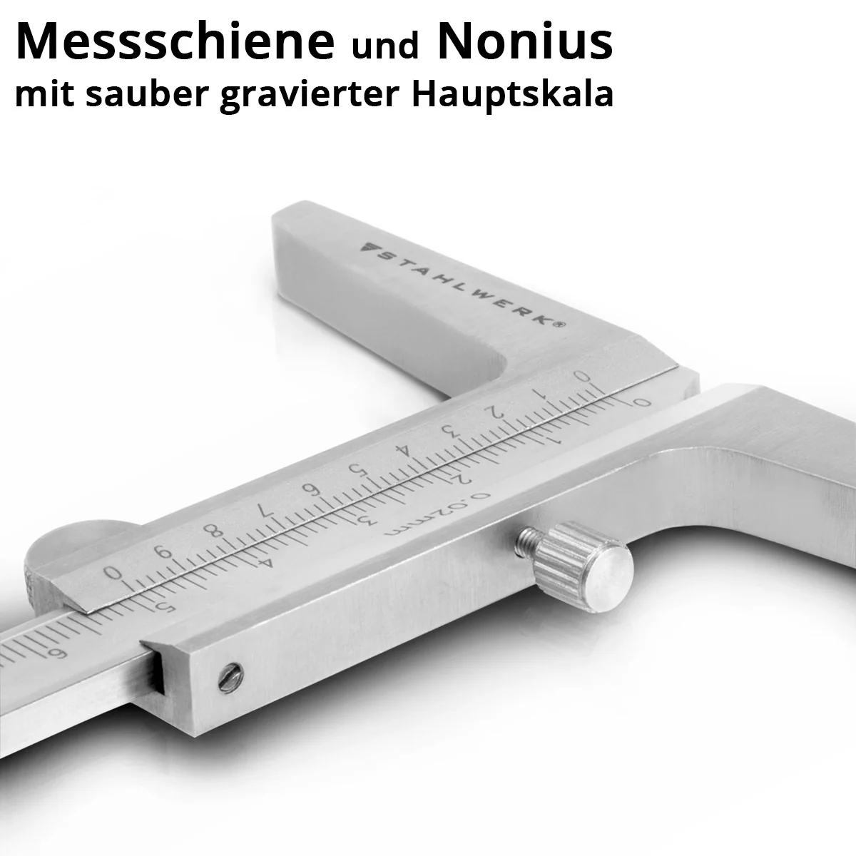 STAHLWERK Tiefenmessschieber 0-200 mm DIN 862 Messschieber / Tiefenlehre / Schieblehre / Messlehre aus rostfreiem Edelstahl mit hochwertigem Kunstleder-Etui - Image 4