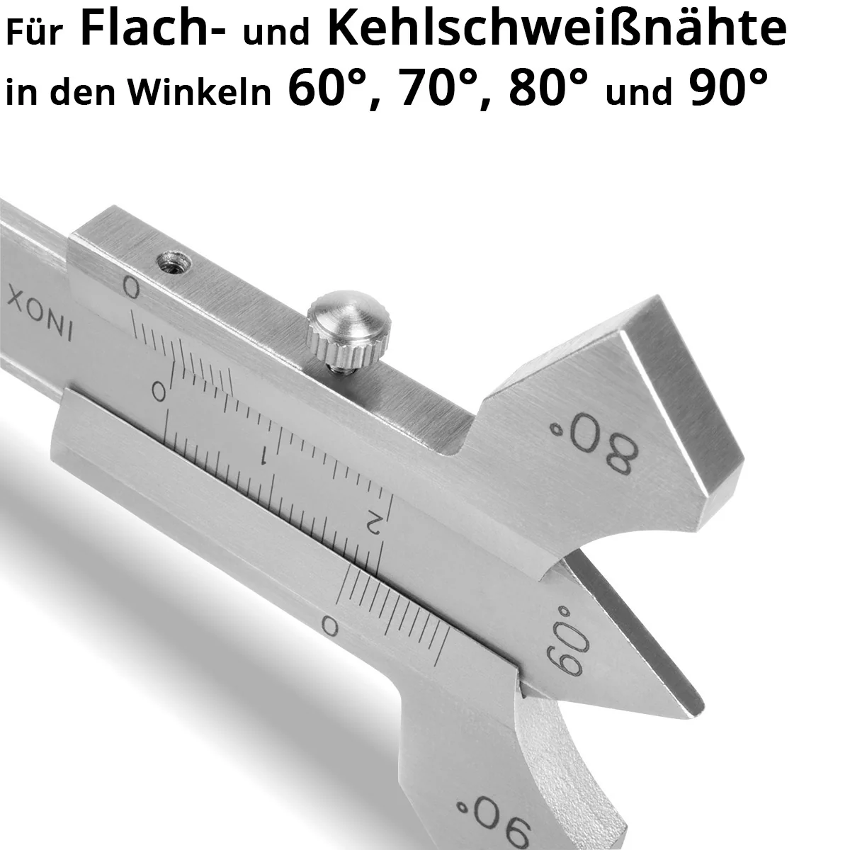 STAHLWERK Schweißnahtlehre 0-20 mm Messlehre für Schweißnähte mit Schieber aus gehärtetem Edelstahl im Kunstleder-Etui - Image 5