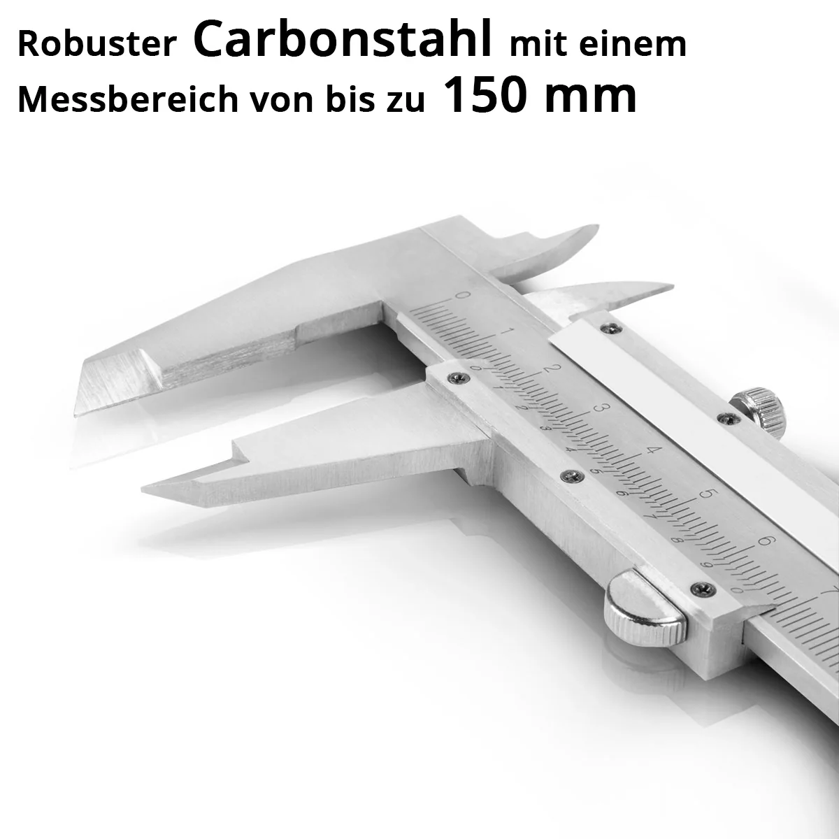STAHLWERK Messschieber 0-150 mm DIN 862 Schieblehre / Messlehre aus gehärtetem Carbon-Stahl für Außen-, Innen- und Tiefenmaß - Image 2