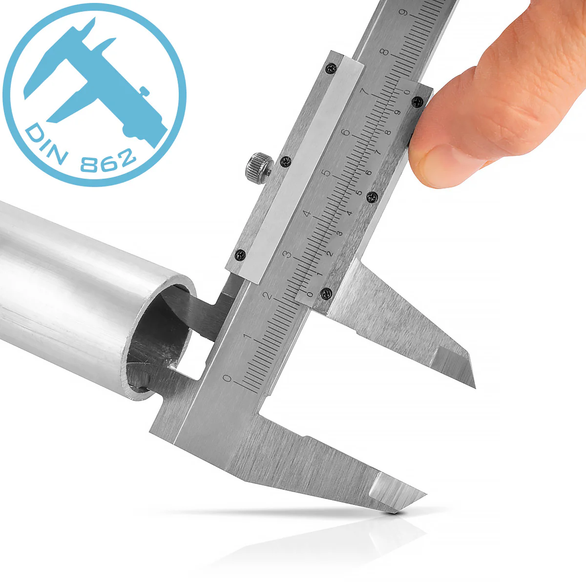 STAHLWERK Messschieber 0-150 mm DIN 862 Schieblehre / Messlehre aus gehärtetem Carbon-Stahl für Außen-, Innen- und Tiefenmaß - Image 5