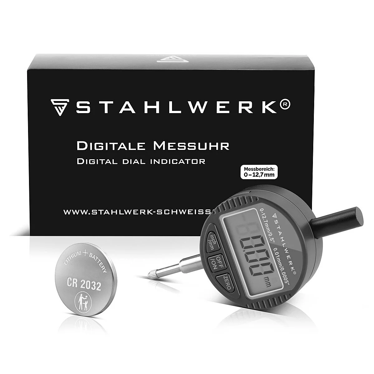 STAHLWERK Digitale Messuhr mit 0-12,7 mm (0,5") Messbereich, Messtaster für Präzisionsmessungen in Millimeter und Zoll - Image 12