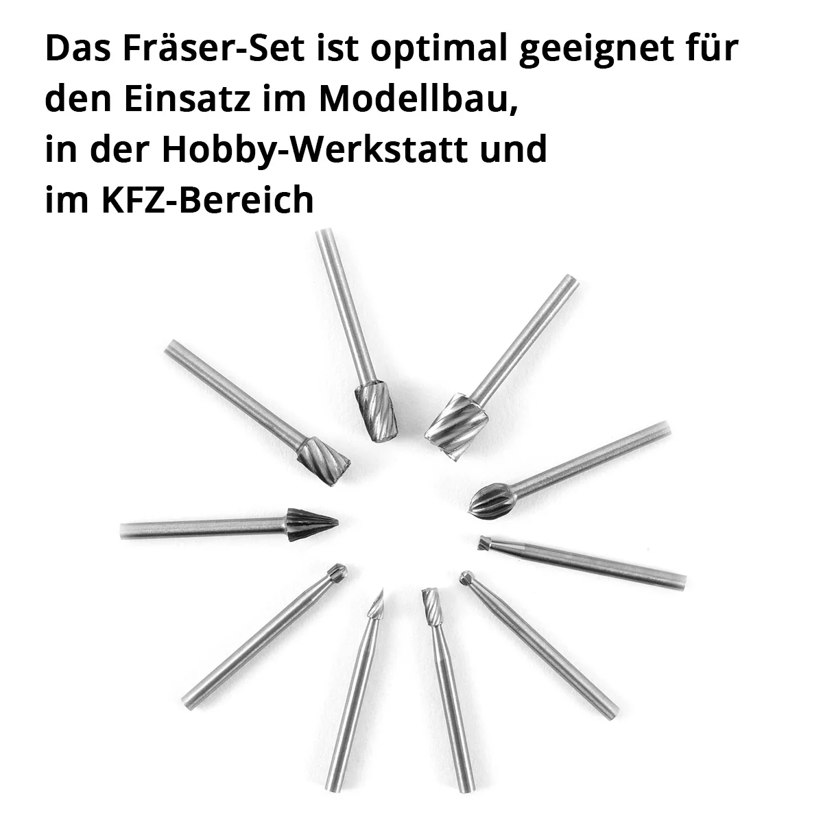 STAHLWERK Fräser-Set für Multifunktionswerkzeuge aus hochwertigem HSS-Stahl 10-teilig - Image 2