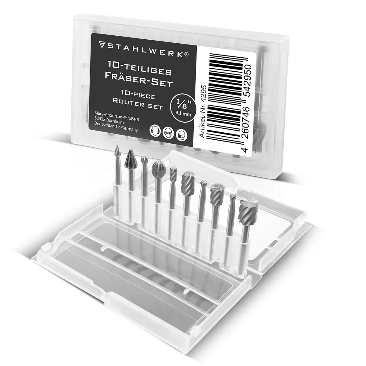 STAHLWERK Fräser-Set für Multifunktionswerkzeuge aus hochwertigem HSS-Stahl 10-teilig - Image 3