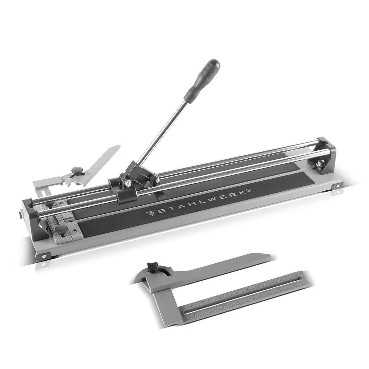 STAHLWERK Fliesenschneider mit 600 mm Schnittlänge, 425 mm Diagonal-Schnittlänge und 12 mm Schneidstärke, Handfliesenschneider / Fliesenschneidemaschine mit Hochleistungs-Schneidrad zum Trennen von Keramikfliesen - Image 3
