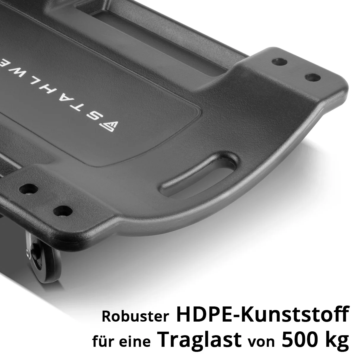 STAHLWERK Kfz-Rollbrett RC-40 ST mit 500 kg Tragfähigkeit und 6 beweglichen Rollen, ergonomisches Montagerollbrett | Montageliege | Werkstattrollbrett | Werkstattliege aus robustem Kunststoff - Image 2