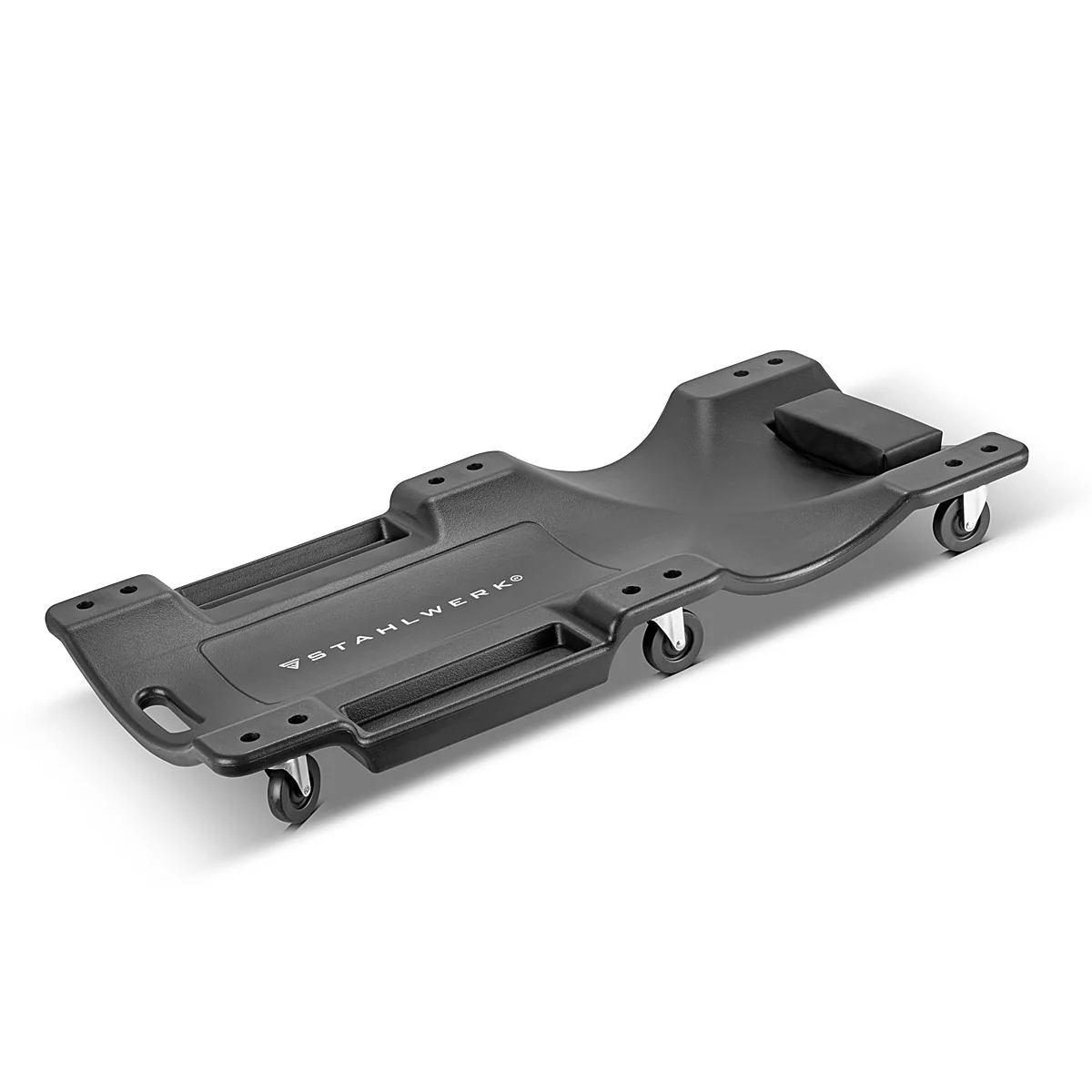 STAHLWERK Kfz-Rollbrett RC-40 ST mit 500 kg Tragfähigkeit und 6 beweglichen Rollen, ergonomisches Montagerollbrett | Montageliege | Werkstattrollbrett | Werkstattliege aus robustem Kunststoff - Image 3