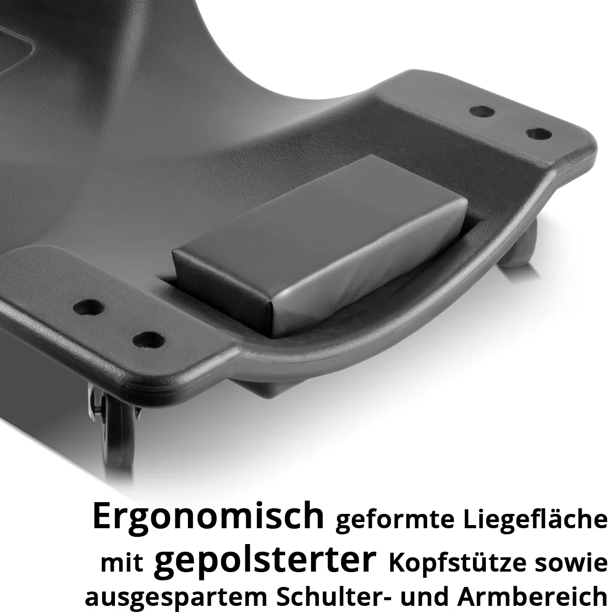 STAHLWERK Kfz-Rollbrett RC-40 ST mit 500 kg Tragfähigkeit und 6 beweglichen Rollen, ergonomisches Montagerollbrett | Montageliege | Werkstattrollbrett | Werkstattliege aus robustem Kunststoff - Image 5