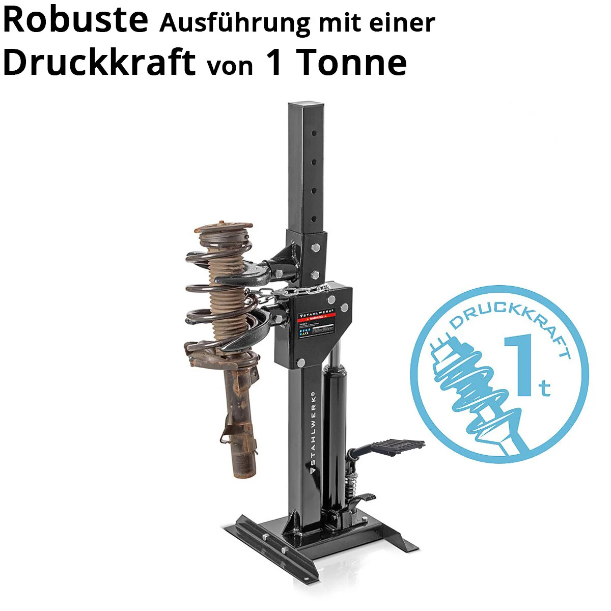 STAHLWERK Hydraulischer Federspanner HSC-820 ST mit 1t Spannkraft zur Montage und Demontage von Stoßdämpferfedern, Universal-Montagespanner | Tuning Werkzeug | Federbeinspanner für Kfz - Image 2