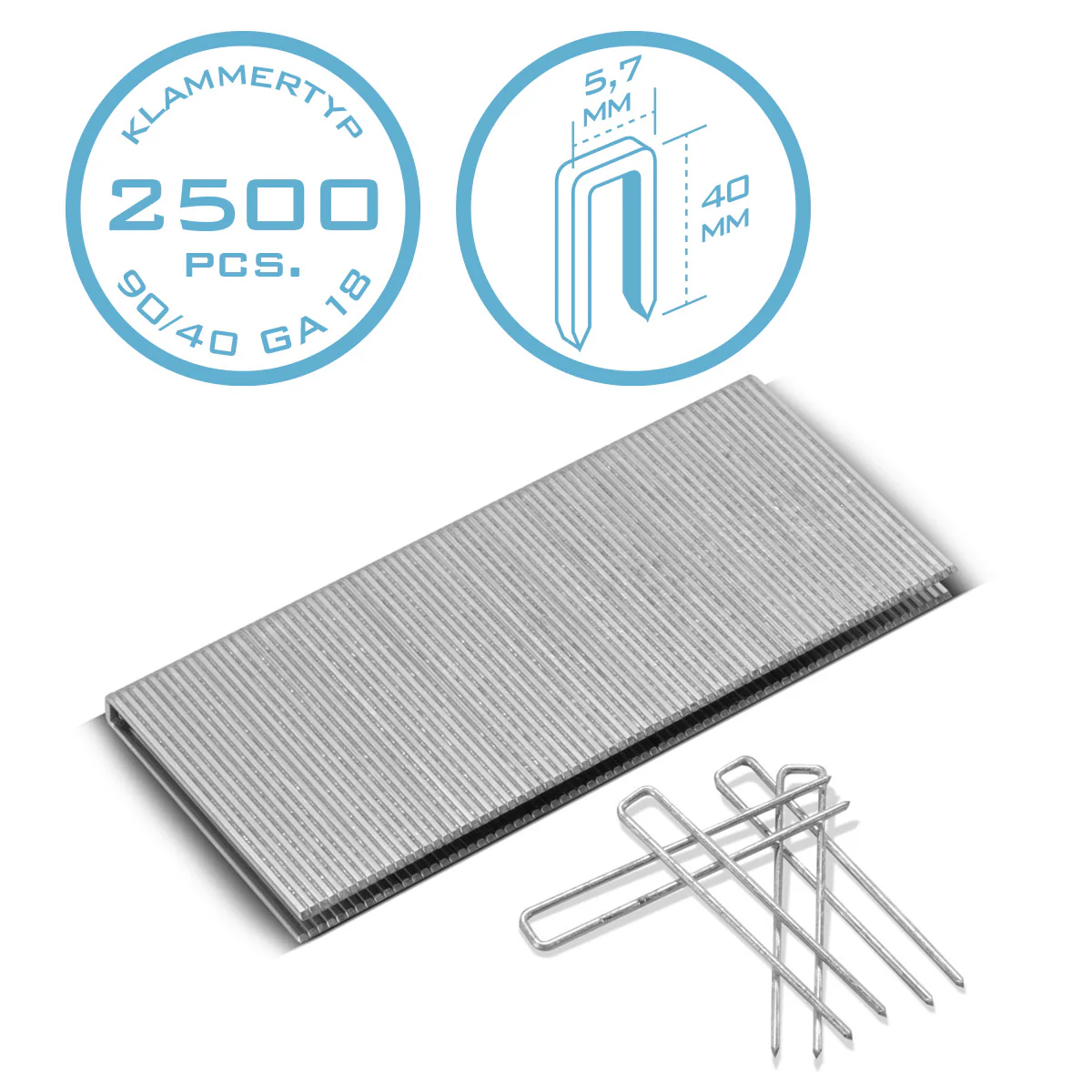 STAHLWERK Heftklammern Typ 90 (1,25 x 1,0 mm) mit 40 mm Länge im 2500er Set | Tackerklammern | Klammern für Handtacker, Drucklufttacker und Elektrotacker - Image 5