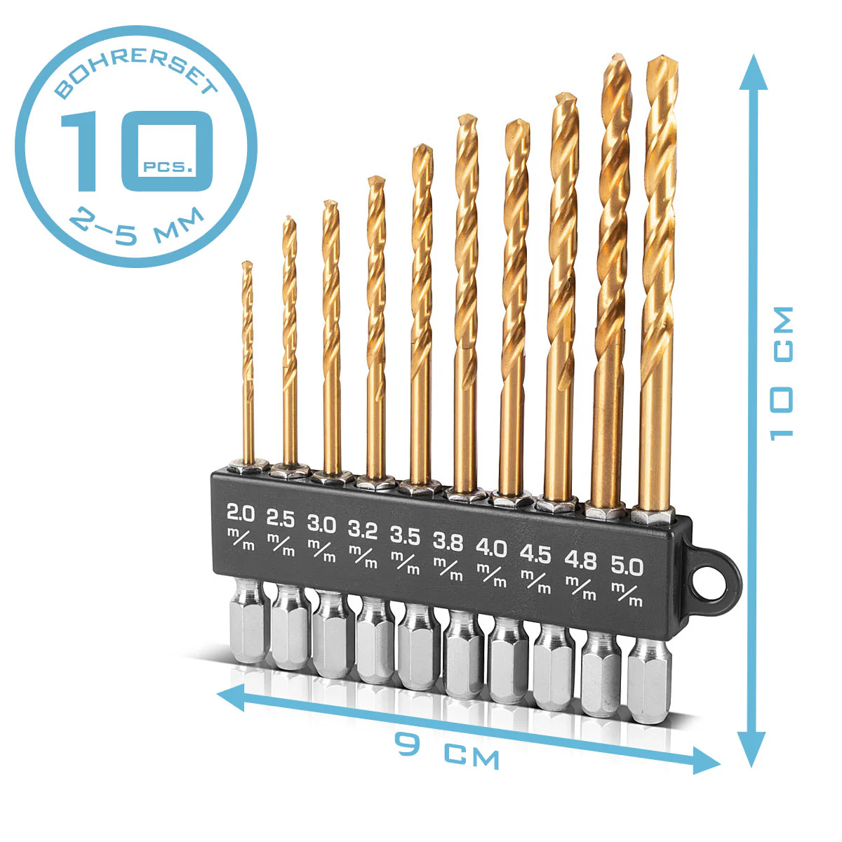 STAHLWERK 10-teiliges Universal Spiralbohrer Set 2-5 mm mit Sechskant-Schaft, Metallbohrer | Holzbohrer | Bohrer Set aus robustem Stahl zum Bohren von Metall, Holz und Kunststoff - Image 5