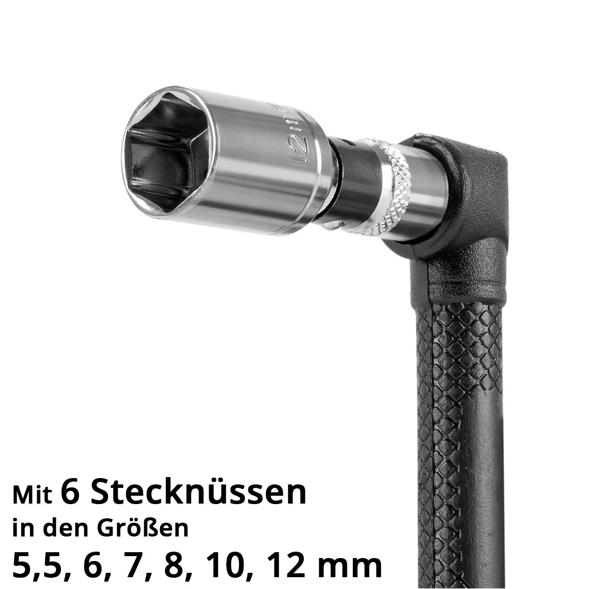 STAHLWERK 19-teiliges Winkelschraubendreher-Bit-Set 1/4 Zoll mit Bits und Stecknüssen aus Chrom-Vanadium, beidseitig verwendbar, L-Form Schraubendreher | Schraubenzieher | Steckschlüssel Set - Image 6