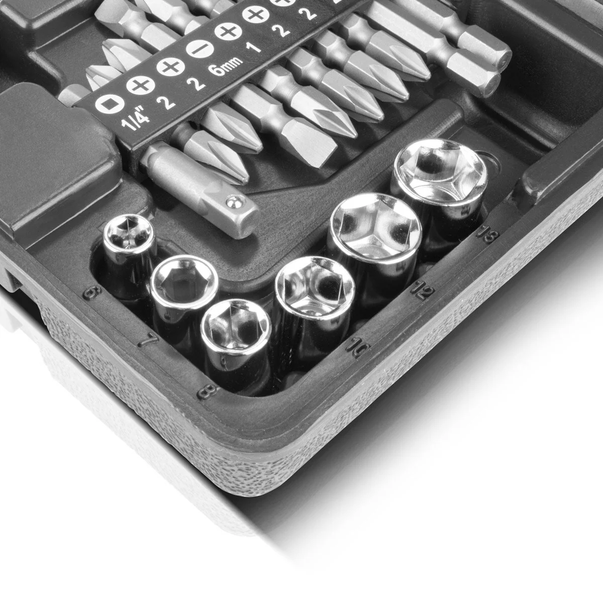 STAHLWERK 28-teiliges Schraubendreher-Bit-Set mit Sechskant-Schaft für Akkuschrauber, Bitsatz und Stecknusssatz aus Chrom-Vanadium inklusive Transportbox | Schraubenzieher Set | Steckschlüsselsatz - Image 11