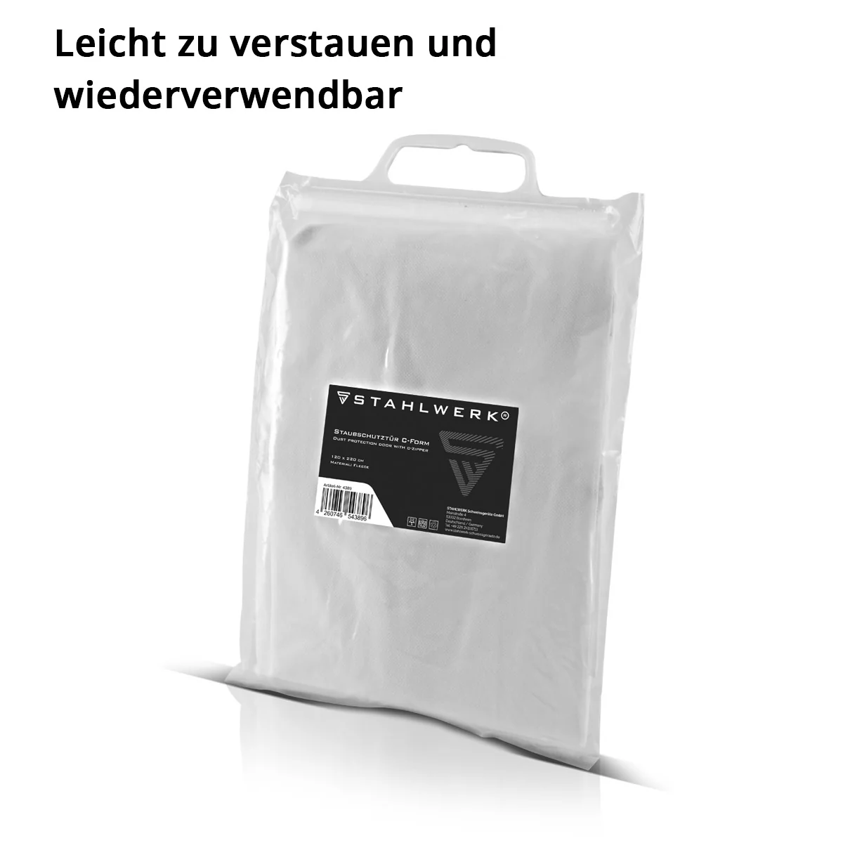 STAHLWERK Staubschutztür C-Form / Staubtür / Schmutzschleuse / Staubvorhang mit integriertem Reißverschluss - Image 4