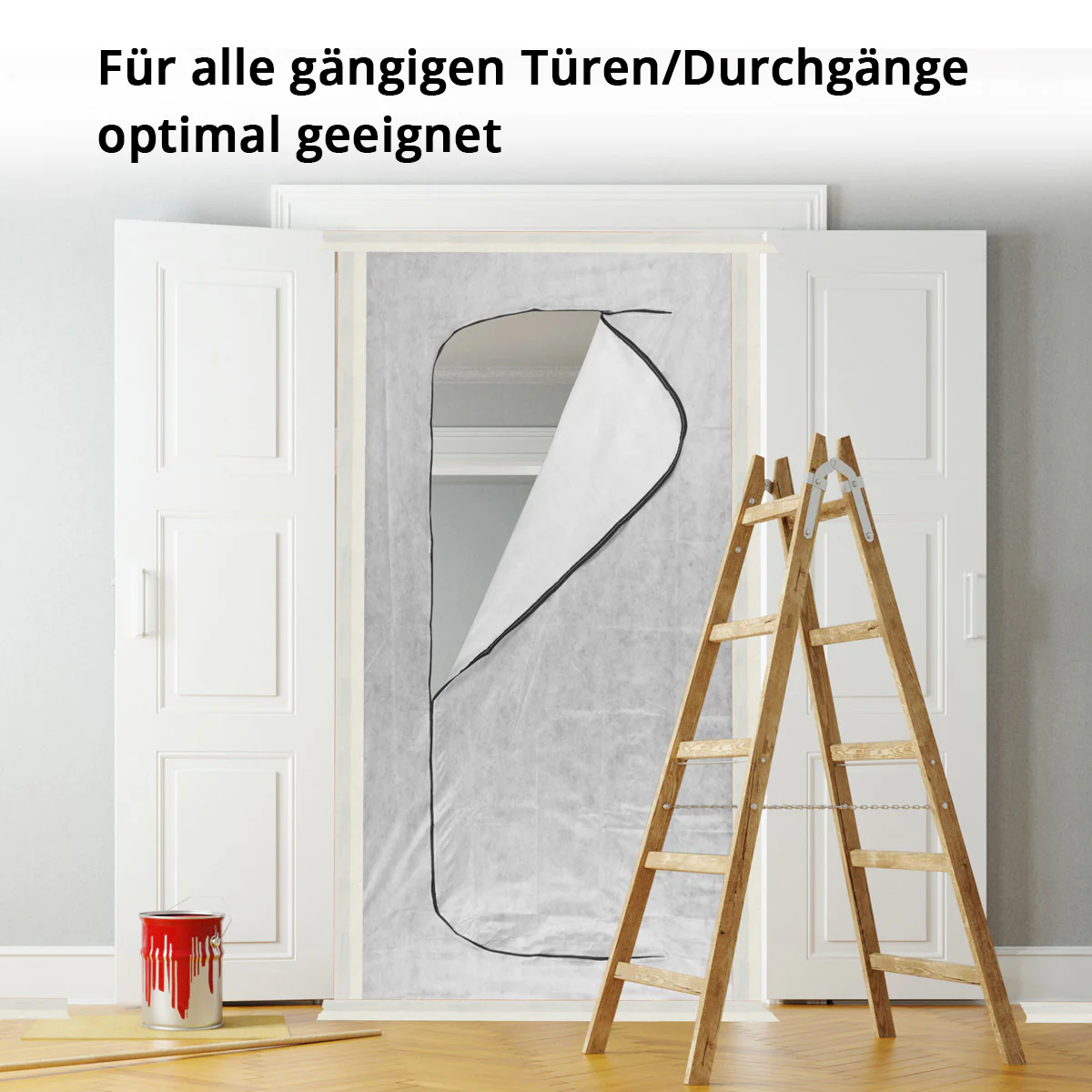 STAHLWERK Staubschutztür C-Form / Staubtür / Schmutzschleuse / Staubvorhang mit integriertem Reißverschluss - Image 6