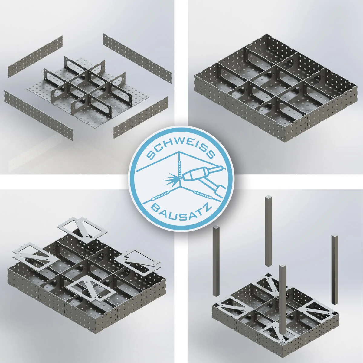 STAHLWERK 3D Schweißtisch WT-100 3D ST mit 1.000 kg Tragkraft, D16 Lochsystem und 6 mm Arbeitsplatte 100 x 80 cm, Montagetisch DIY-Bausatz zum Selbstschweißen aus Carbonstahl mit nivellierbaren Füßen - Image 11