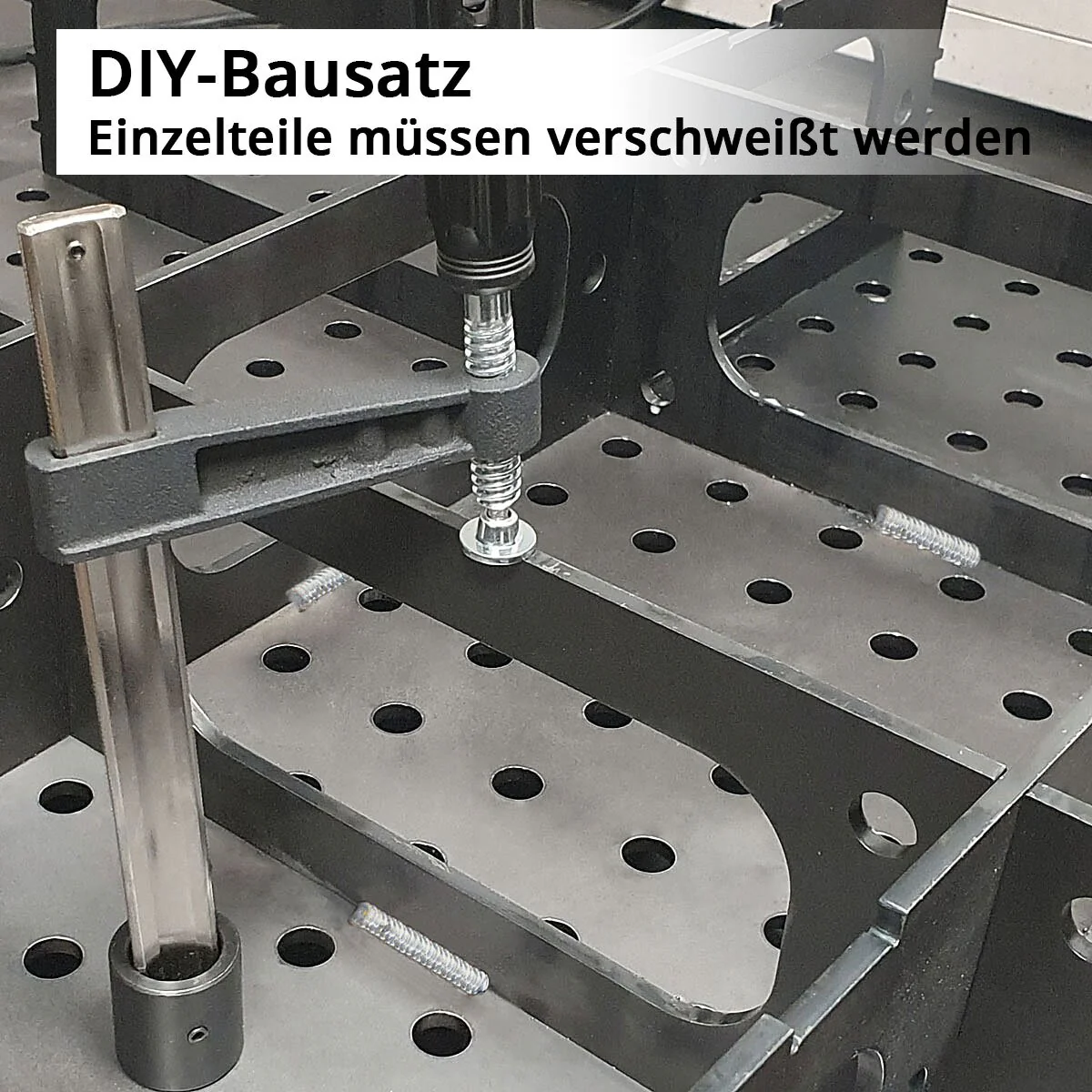 STAHLWERK 3D Schweißtisch WT-100 3D ST mit 1.000 kg Tragkraft, D16 Lochsystem und 6 mm Arbeitsplatte 100 x 80 cm, Montagetisch DIY-Bausatz zum Selbstschweißen aus Carbonstahl mit nivellierbaren Füßen - Image 12