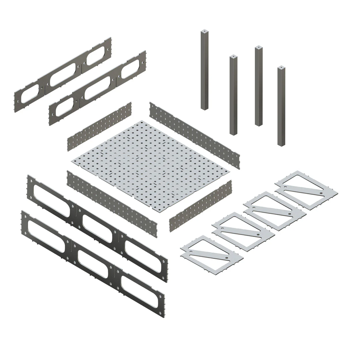 STAHLWERK 3D Schweißtisch WT-100 3D ST mit 1.000 kg Tragkraft, D16 Lochsystem und 6 mm Arbeitsplatte 100 x 80 cm, Montagetisch DIY-Bausatz zum Selbstschweißen aus Carbonstahl mit nivellierbaren Füßen - Image 3