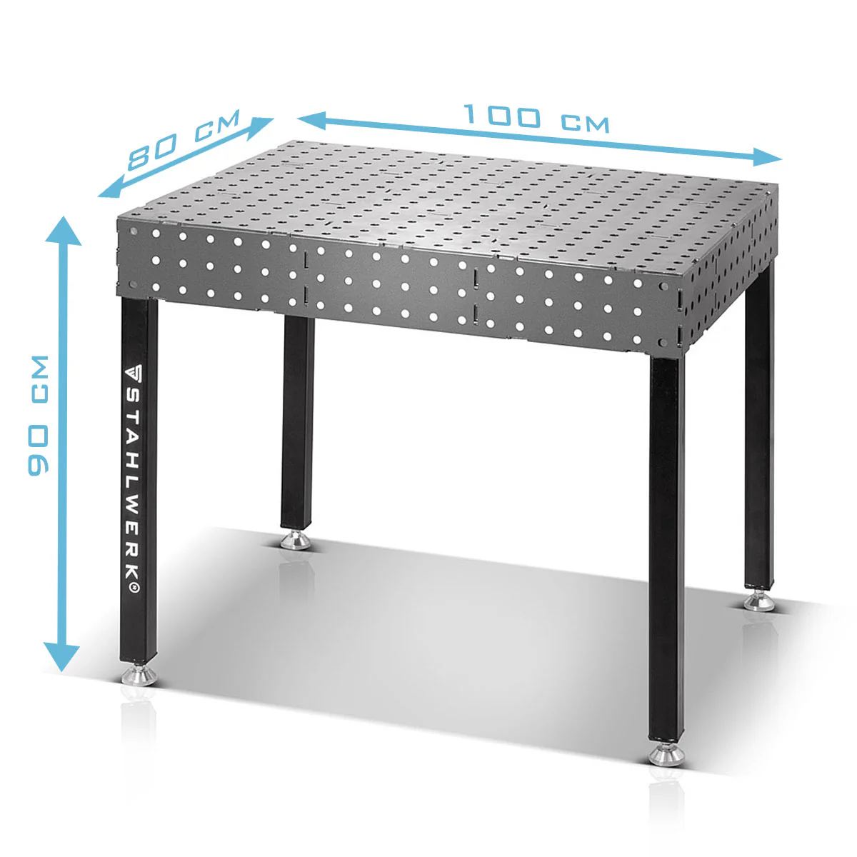 STAHLWERK 3D Schweißtisch WT-100 3D ST mit 1.000 kg Tragkraft, D16 Lochsystem und 6 mm Arbeitsplatte 100 x 80 cm, Montagetisch DIY-Bausatz zum Selbstschweißen aus Carbonstahl mit nivellierbaren Füßen - Image 6