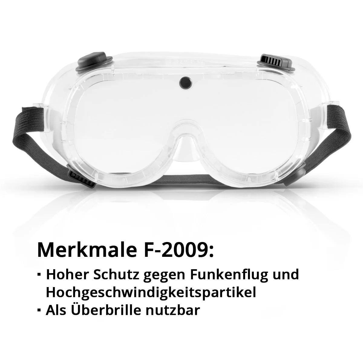 STAHLWERK Schutzbrillen Set / Korbbrille mit Halteband / Schweißerschutzbrille / Überbrille / Arbeitsschutzausrüstung - Image 4