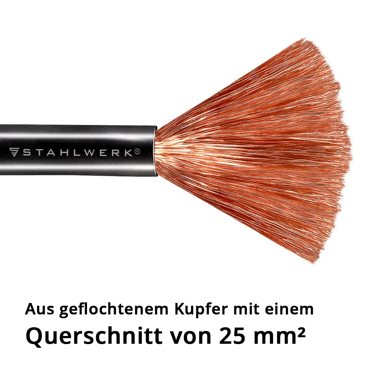 STAHLWERK MMA | ARC Elektrodenhalter bis 200 A Schweißzange | Elektrodenzange | Elektrodenklemme für Schweißgeräte inklusive 3 m Schweißkabel aus reinem Kupfer mit 25 mm² und 9 mm Stecker - Image 2