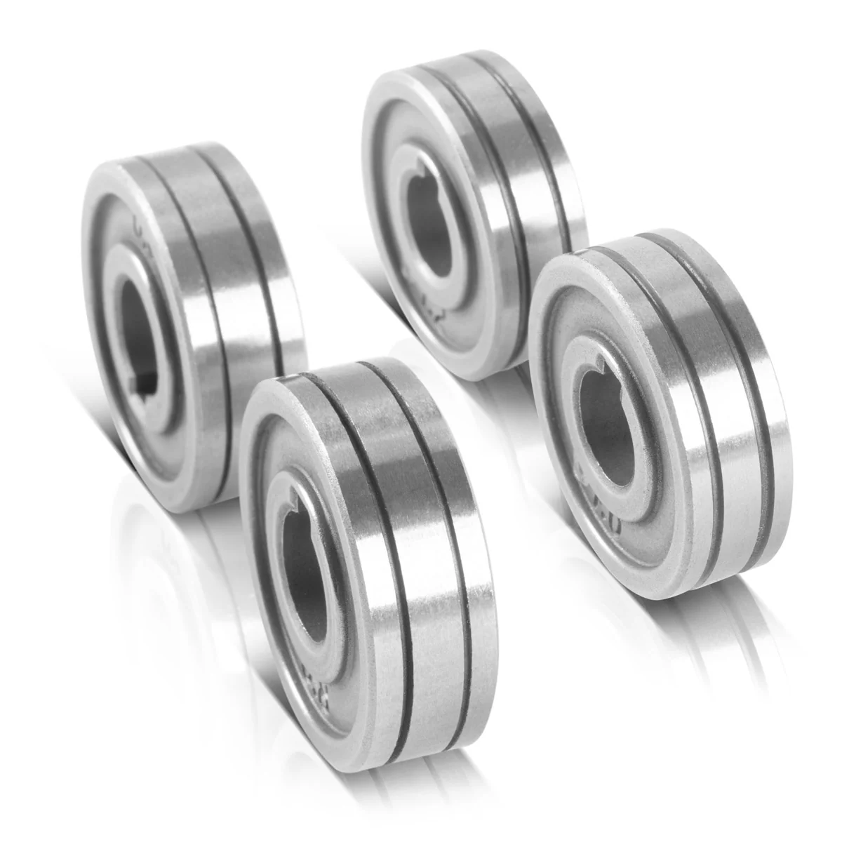 STAHLWERK 4er Set Drahtführungsrolle / Drahtvorschubrolle mit 0,6 / 0,8 mm V-Profil und 1,0 / 1,2 mm U-Profil zum Schweißen von Aluminium, Fülldraht und Massivdraht mit MIG MAG Schweißgeräten - Image 3