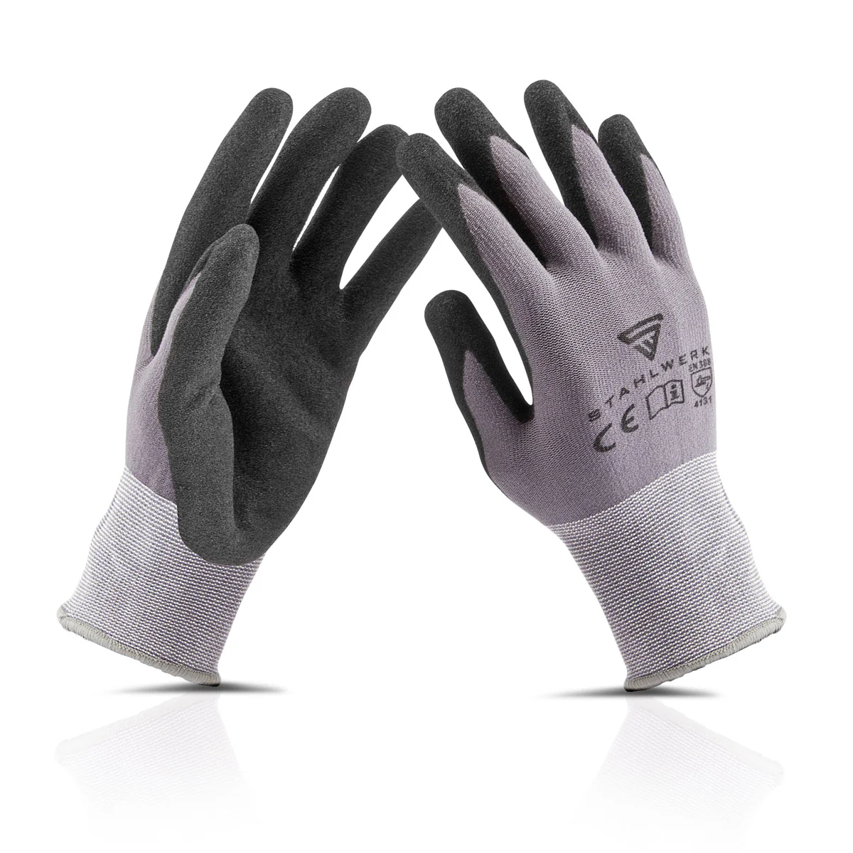 STAHLWERK Arbeits- und Montagehandschuhe Größe XL 10er Pack / Schutzkleidung / robust und strapazierfähig aus Nitrilkautschuk - Image 2